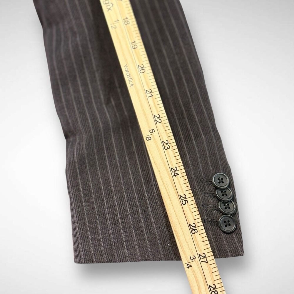Banana Republic Corduroy Blazer Mens 46 Long Gray Striped Lined Casual Western‎ - Picture 7 of 9